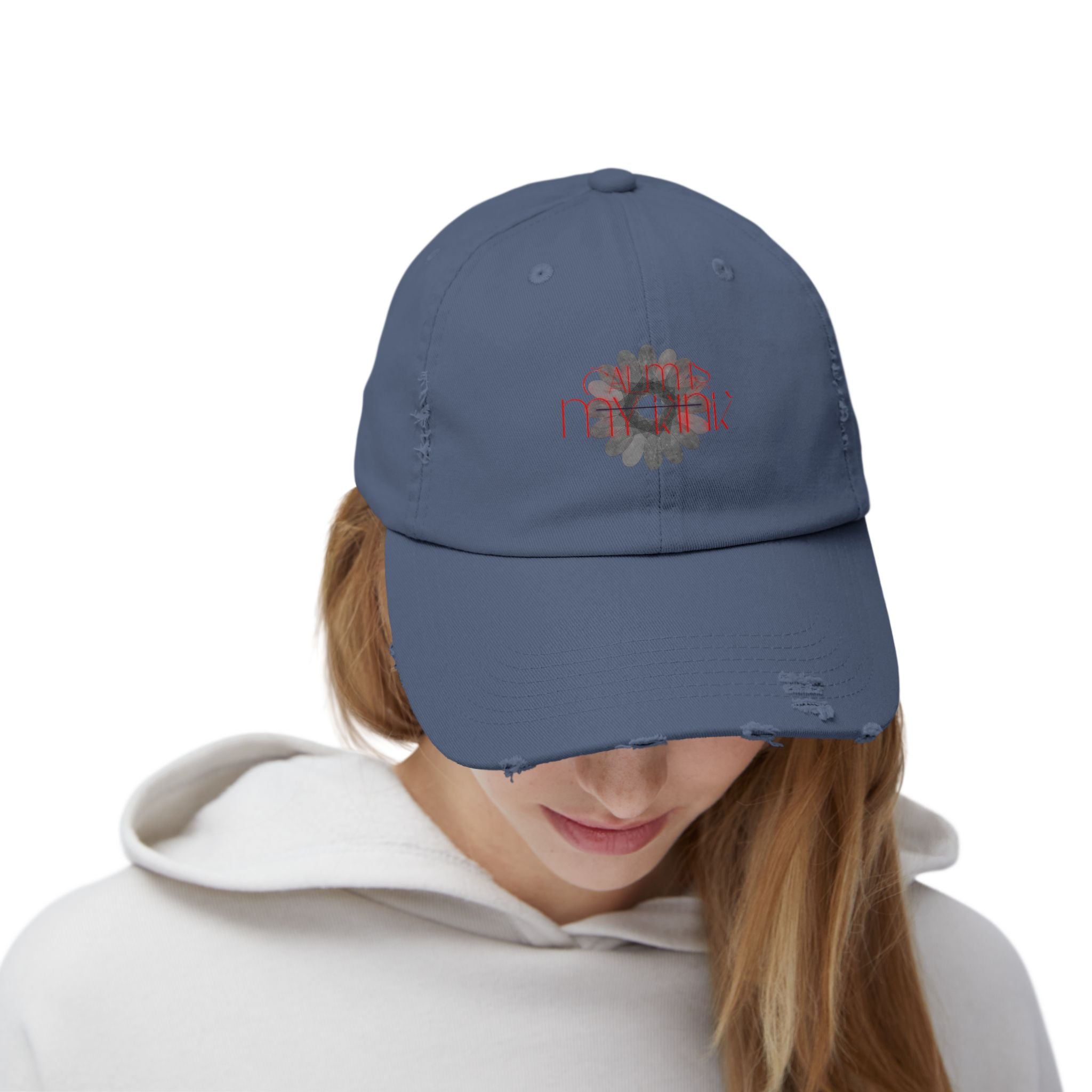Calm is Distressed Daisy Cap