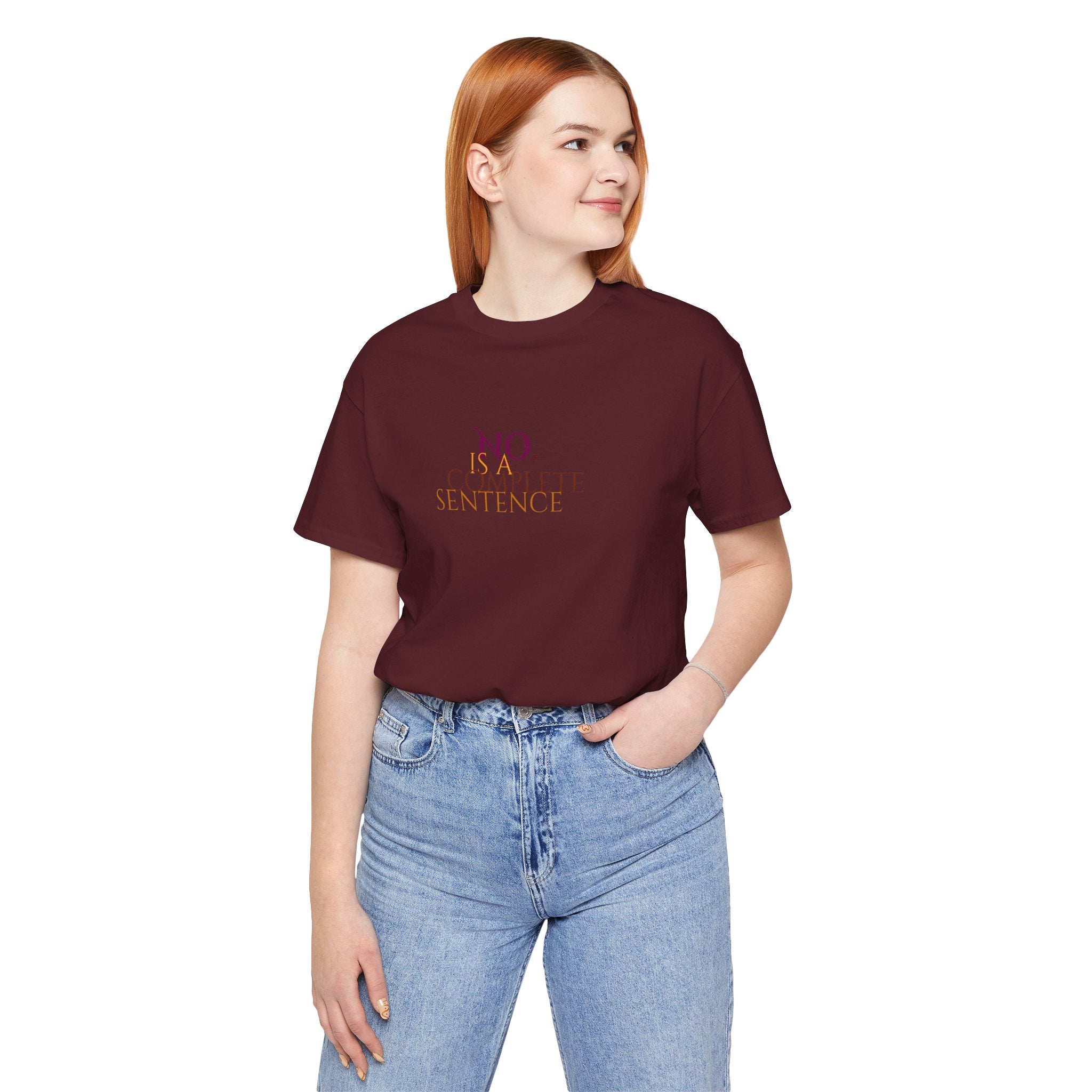 "No. Complete Sentence." Jersey T-Shirt