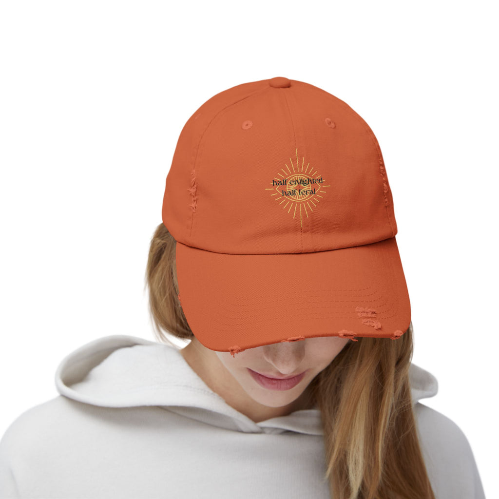 Half Enlightened Distressed Baseball Cap