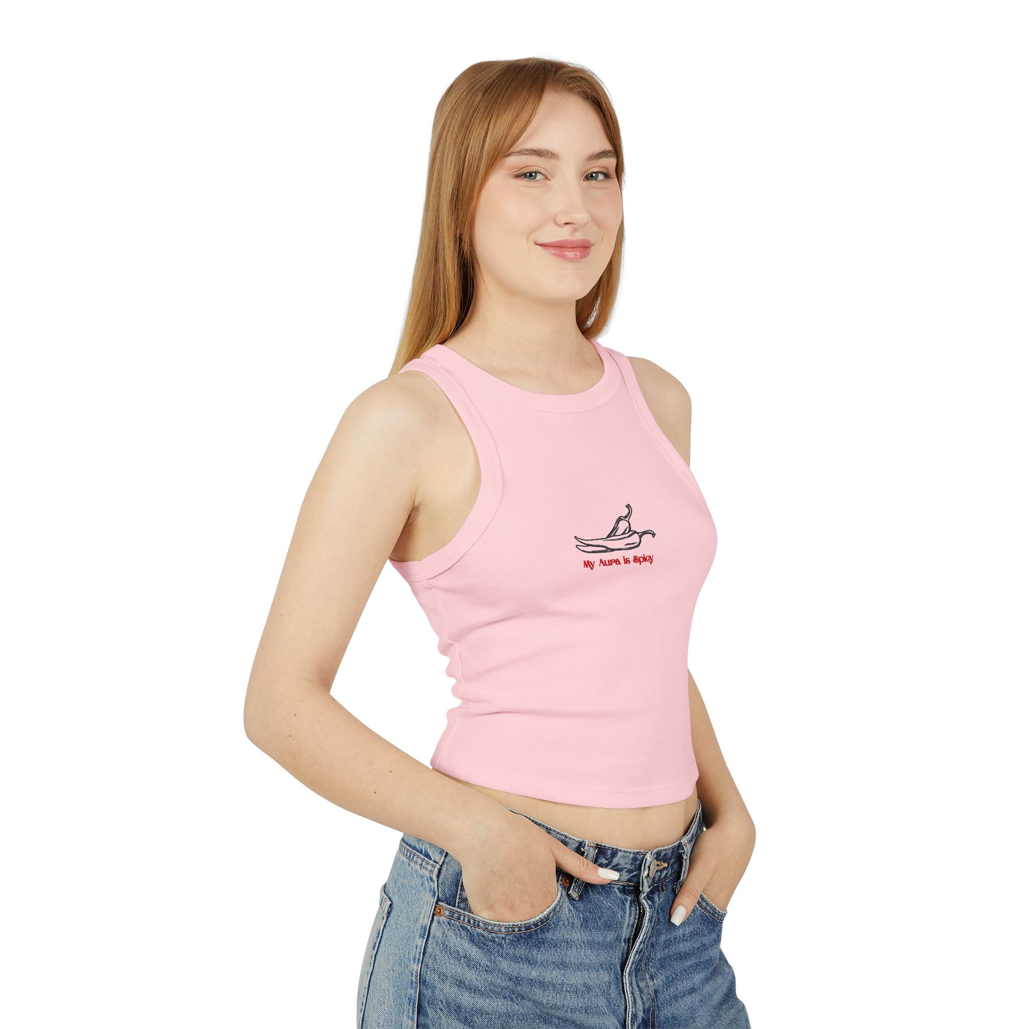 My Aura is Spicy Women's Racer Tank Top