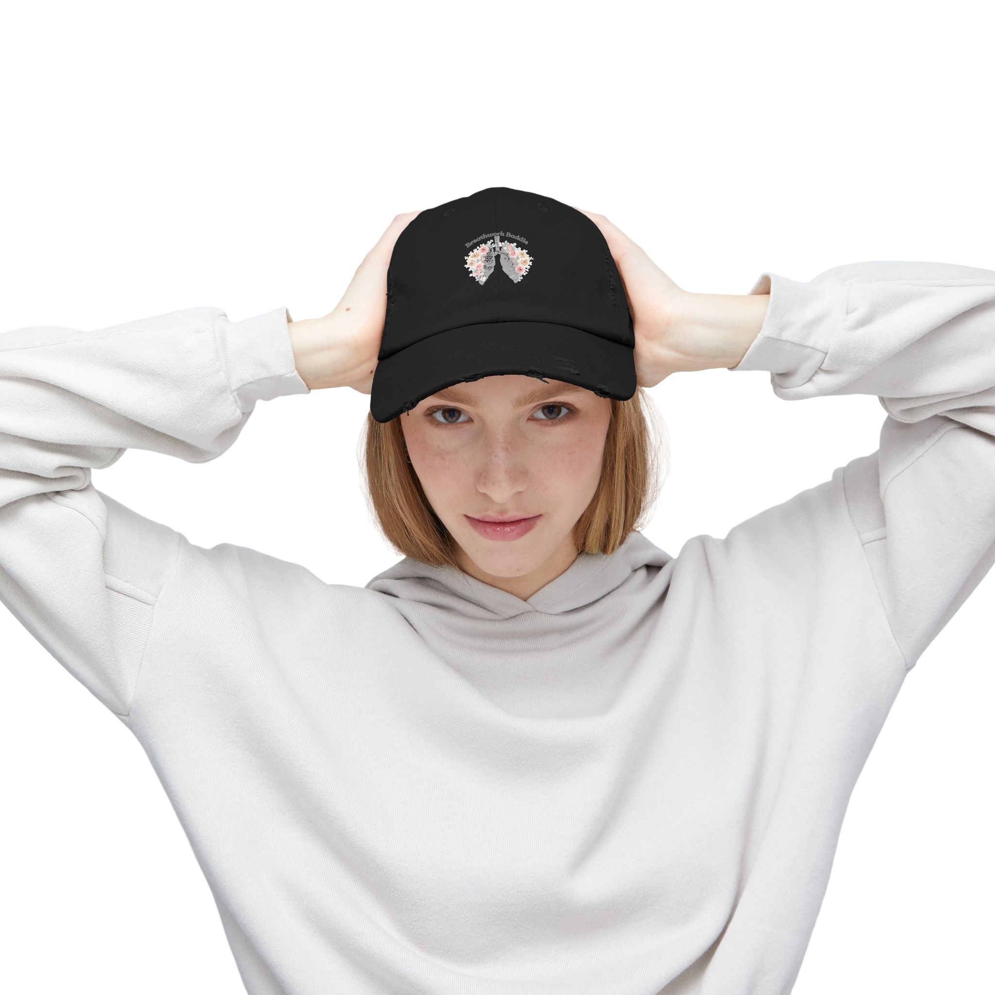Breathwork Baddie Distressed Cap