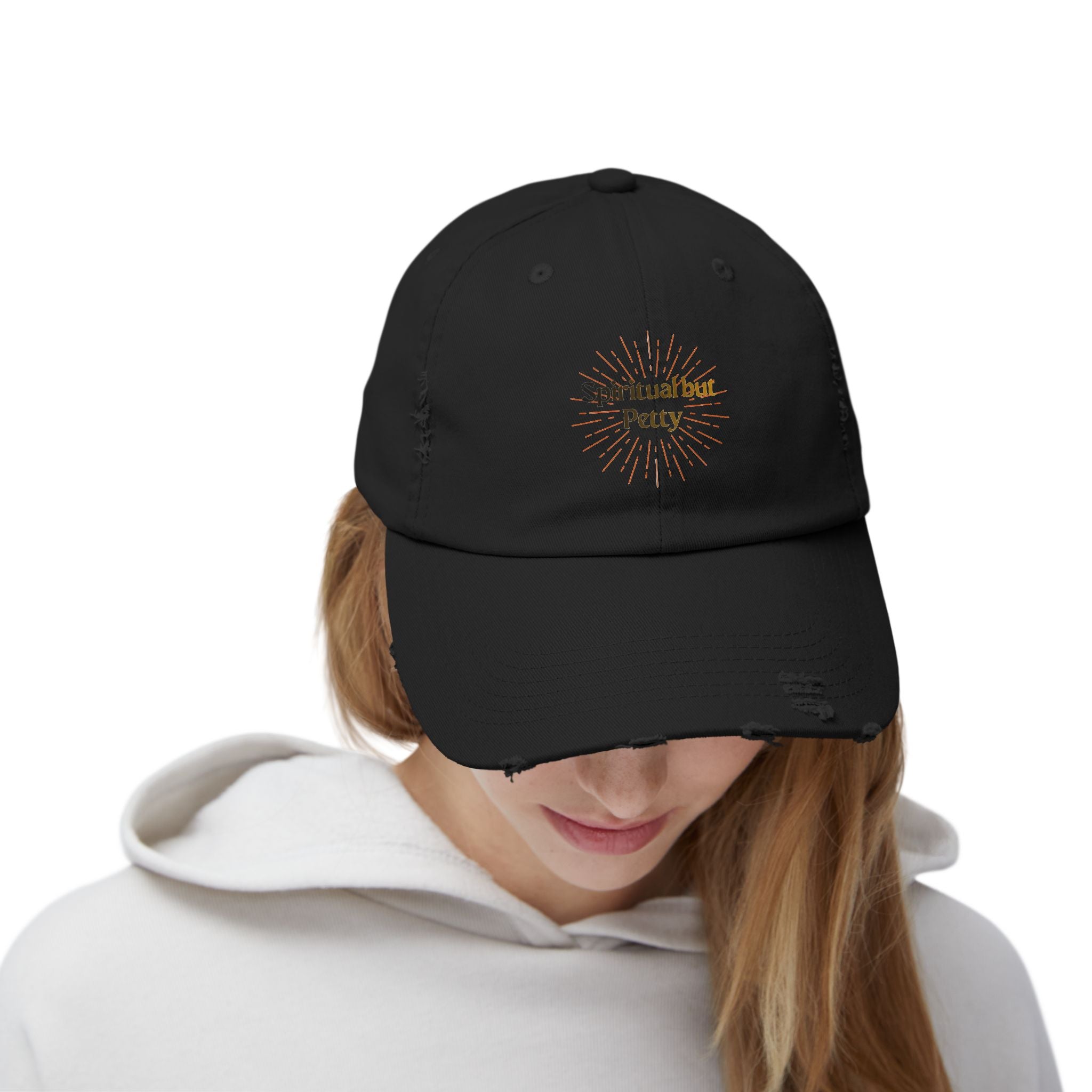 Spiritual but Petty Distressed Cap