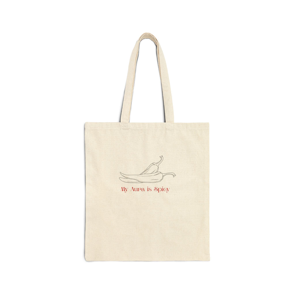 "My Aura is Spicy" Canvas Tote Bag