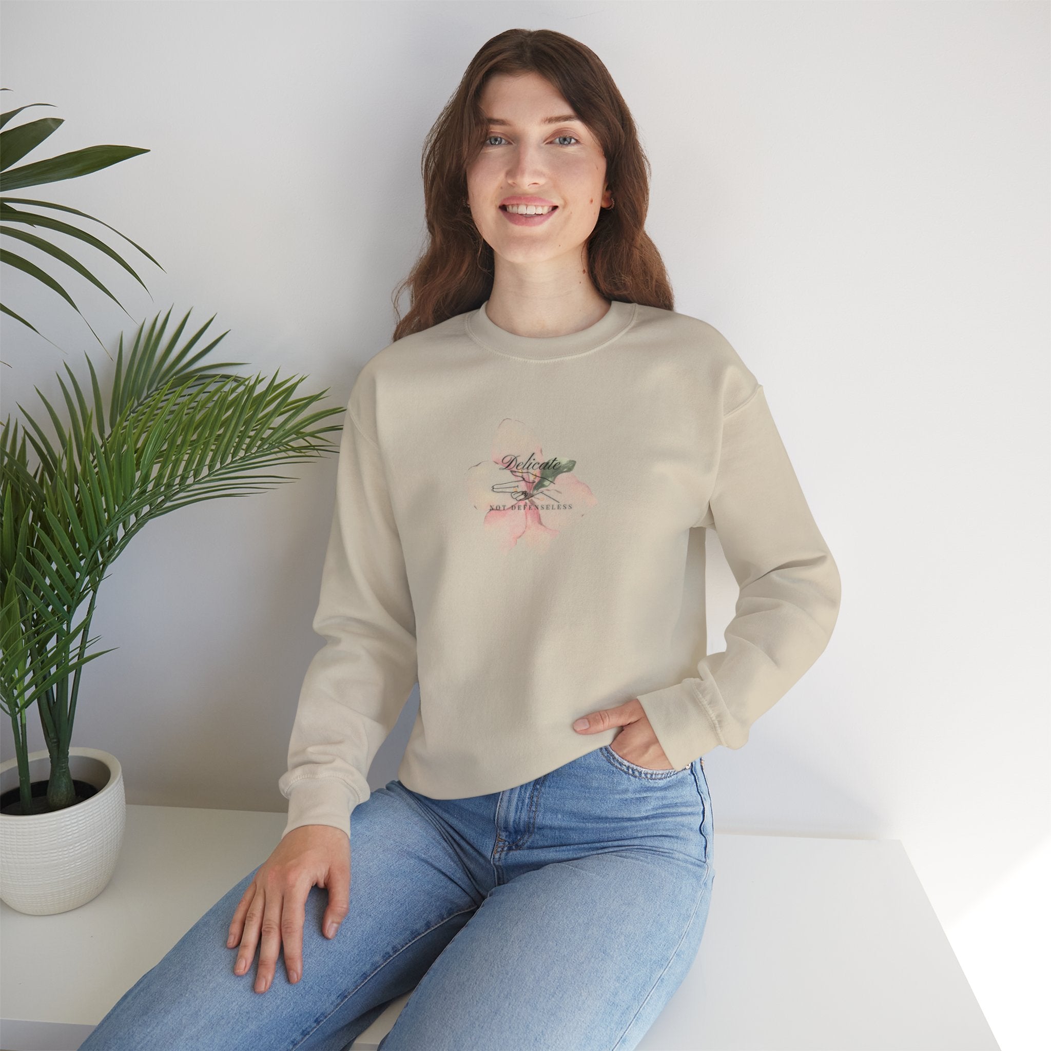 Delicate not Defenseless Crewneck Sweatshirt