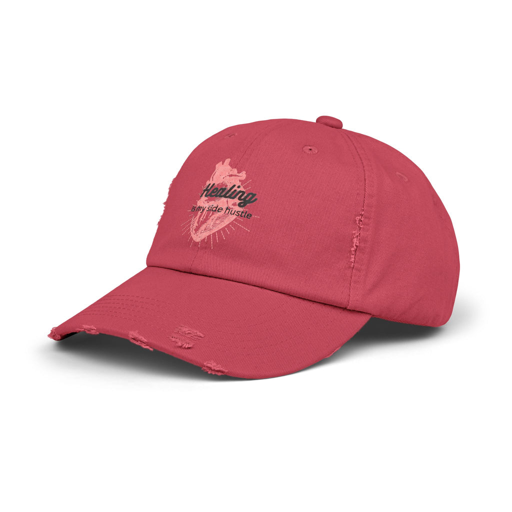 "Healing is my side hustle" Distressed Cap