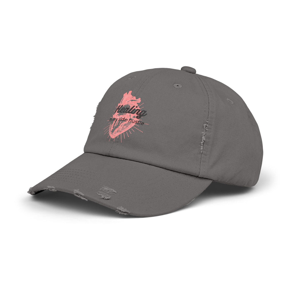 "Healing is my side hustle" Distressed Cap