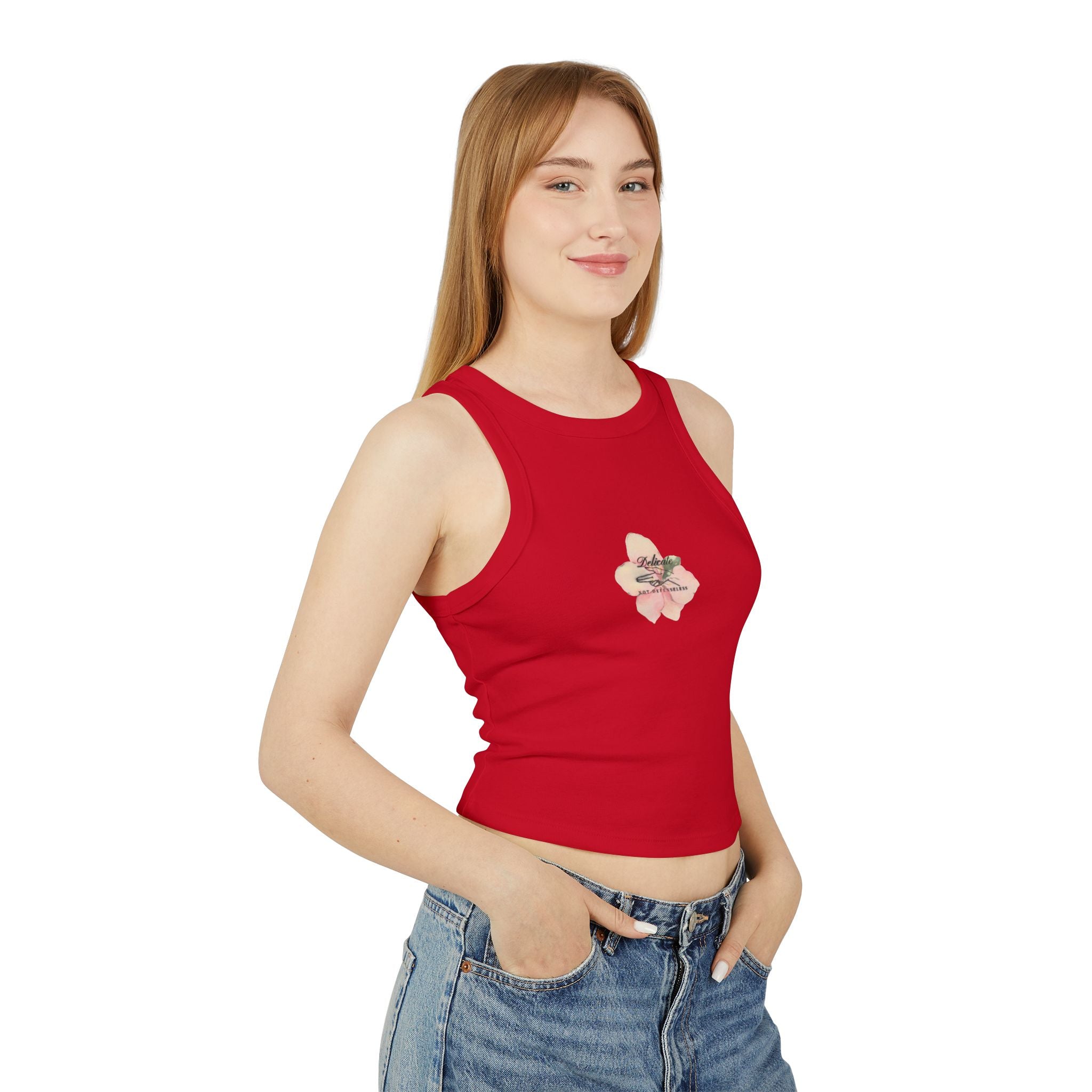 Delicate not Defenseless Racer Tank