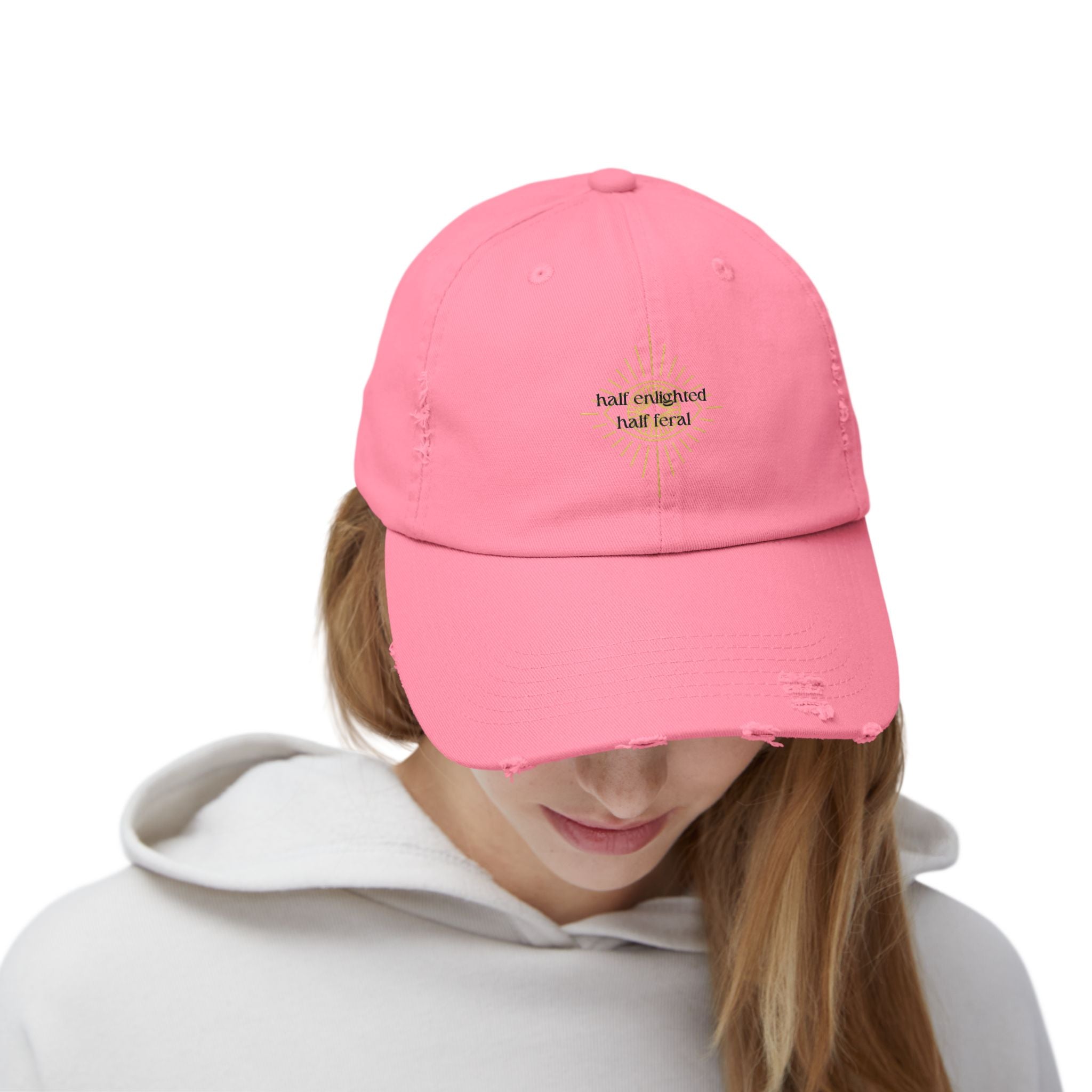 Half Enlightened Distressed Baseball Cap