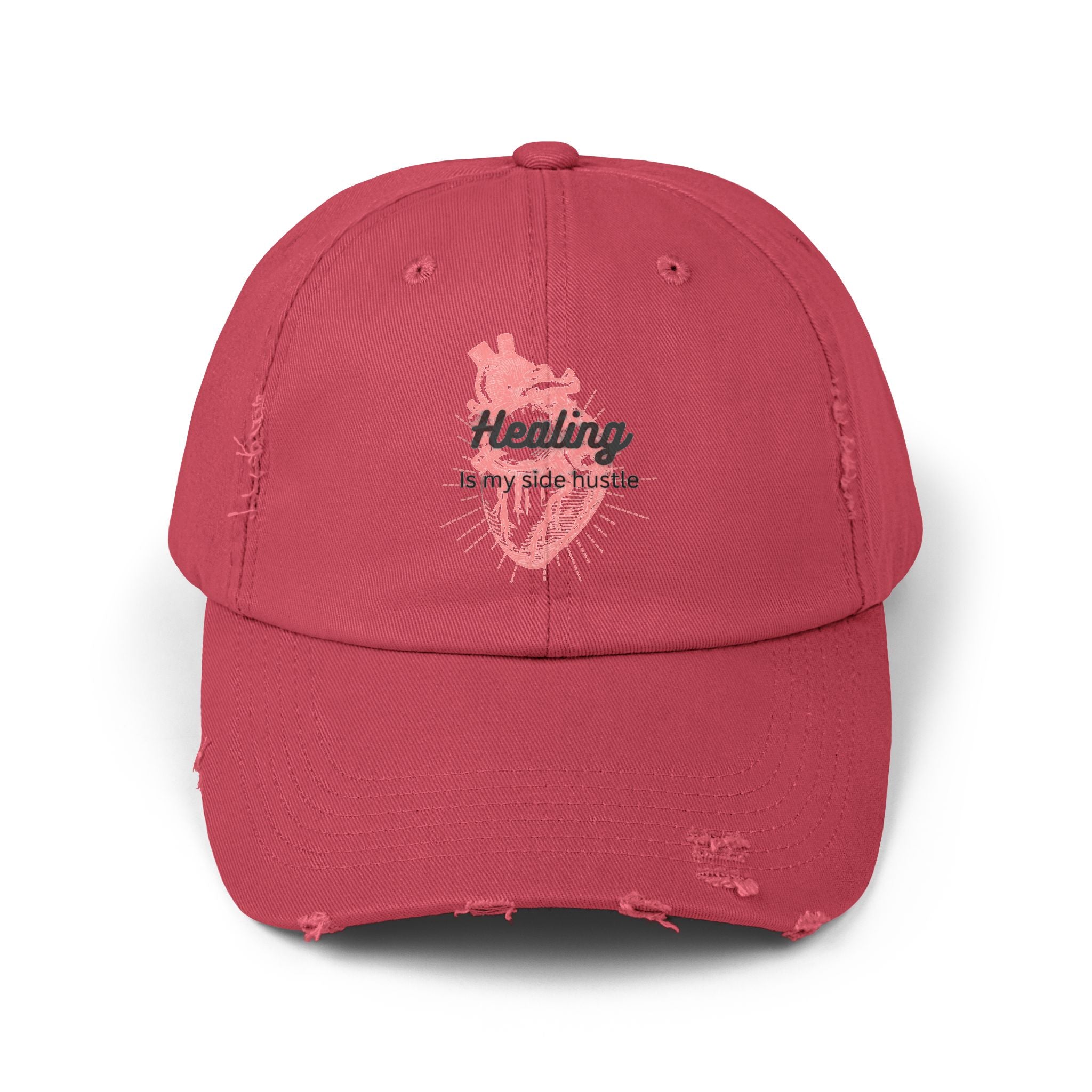 "Healing is my side hustle" Distressed Cap