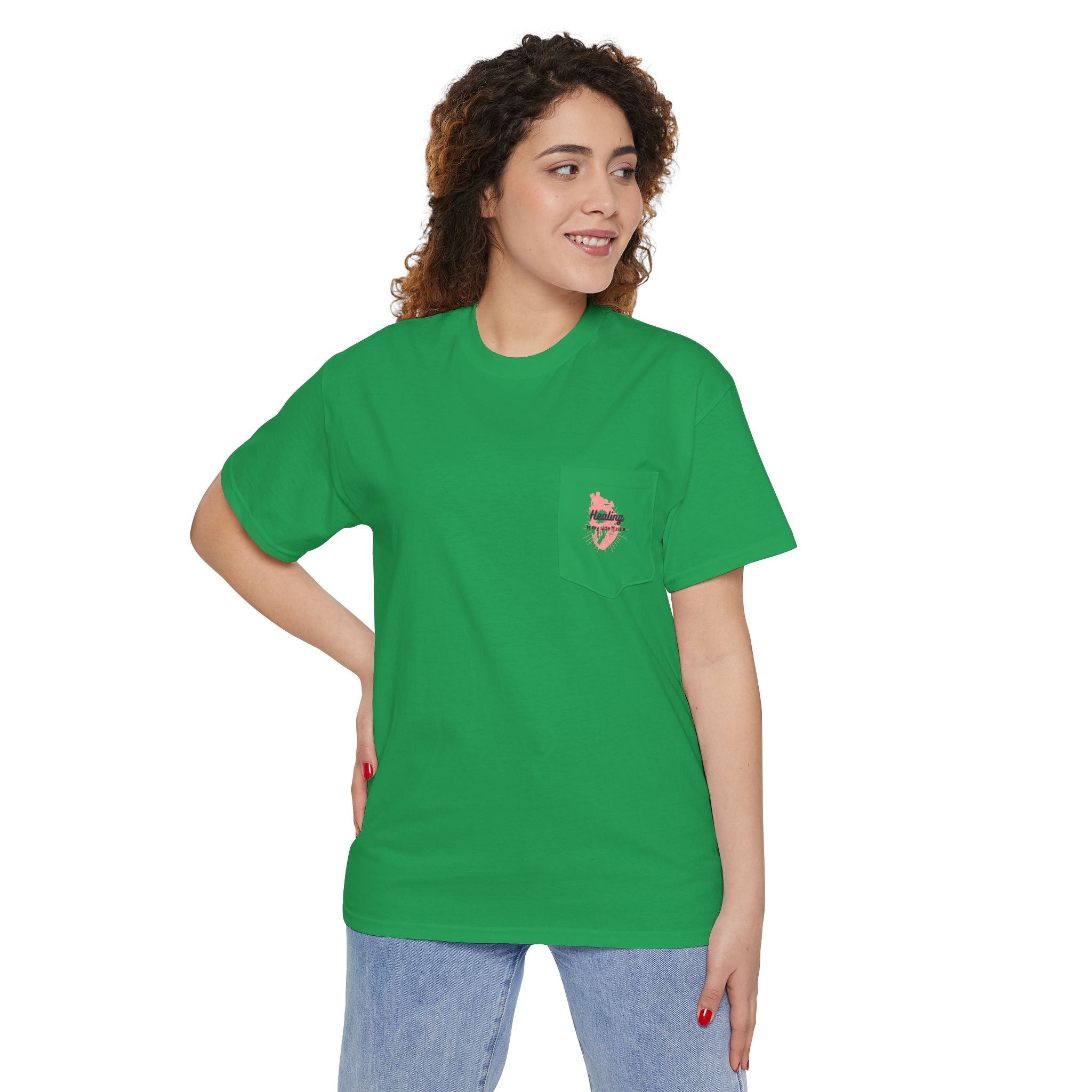 Healing is My Side Hustle Pocket Tee