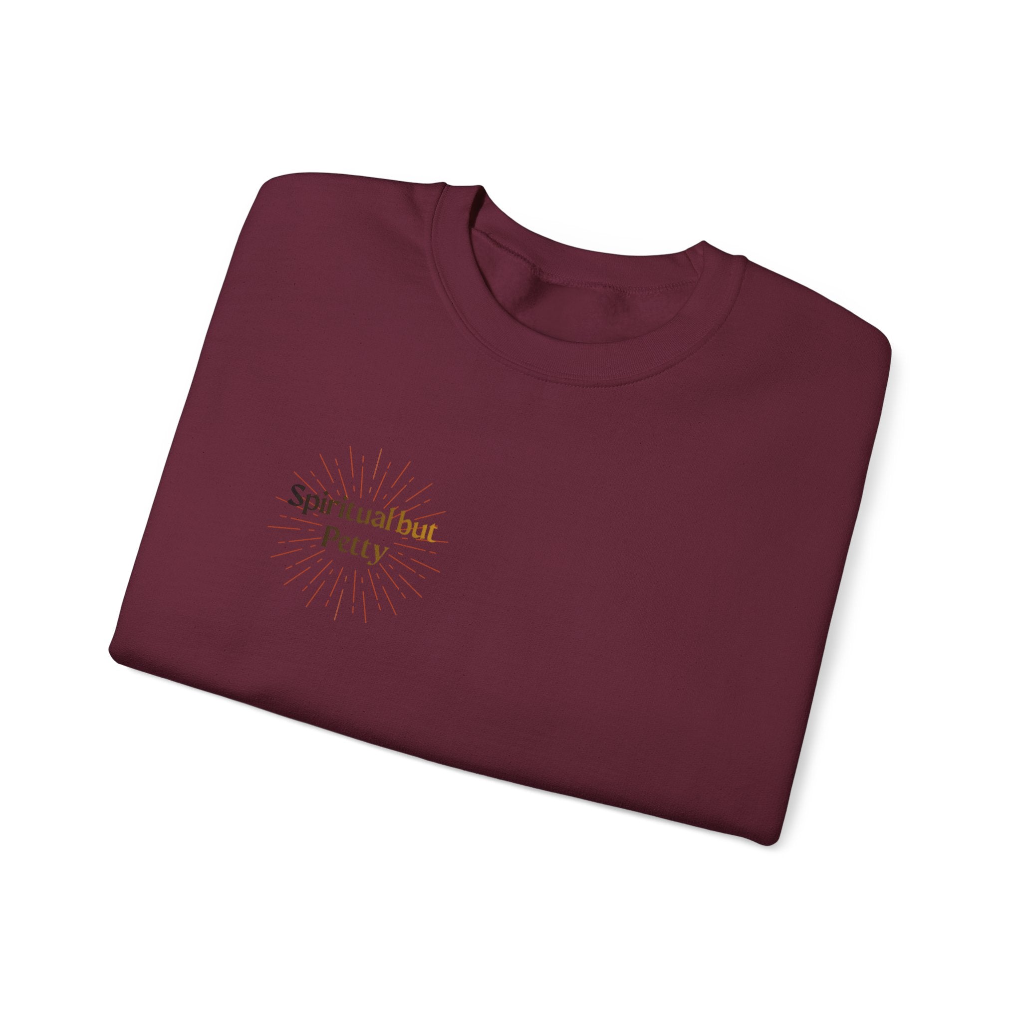 "Spiritual But Petty" Sweatshirt — Sage, Manifest & Screenshot Crewneck