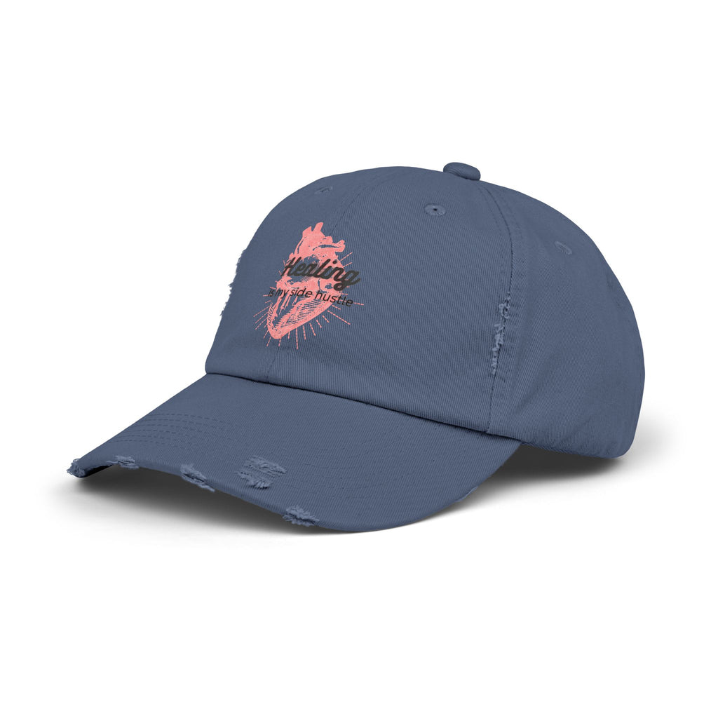 "Healing is my side hustle" Distressed Cap