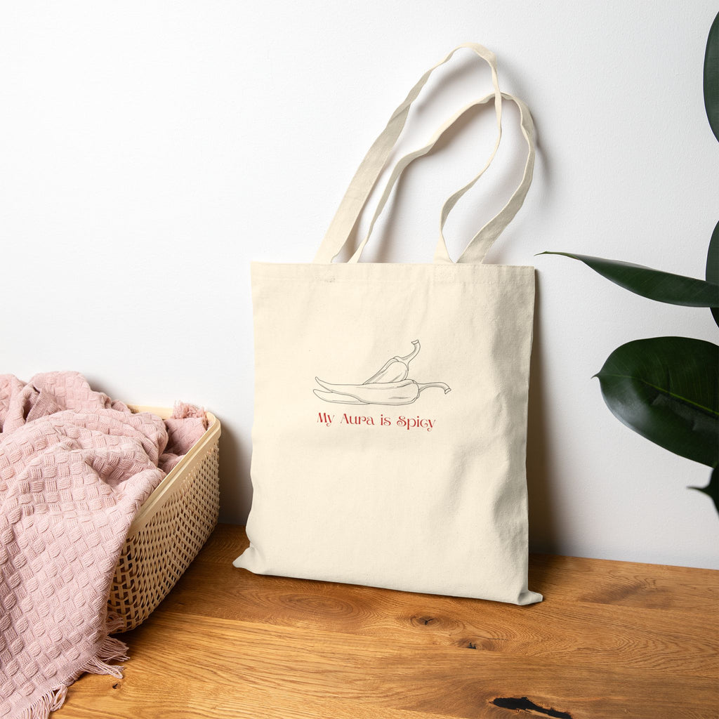 "My Aura is Spicy" Canvas Tote Bag