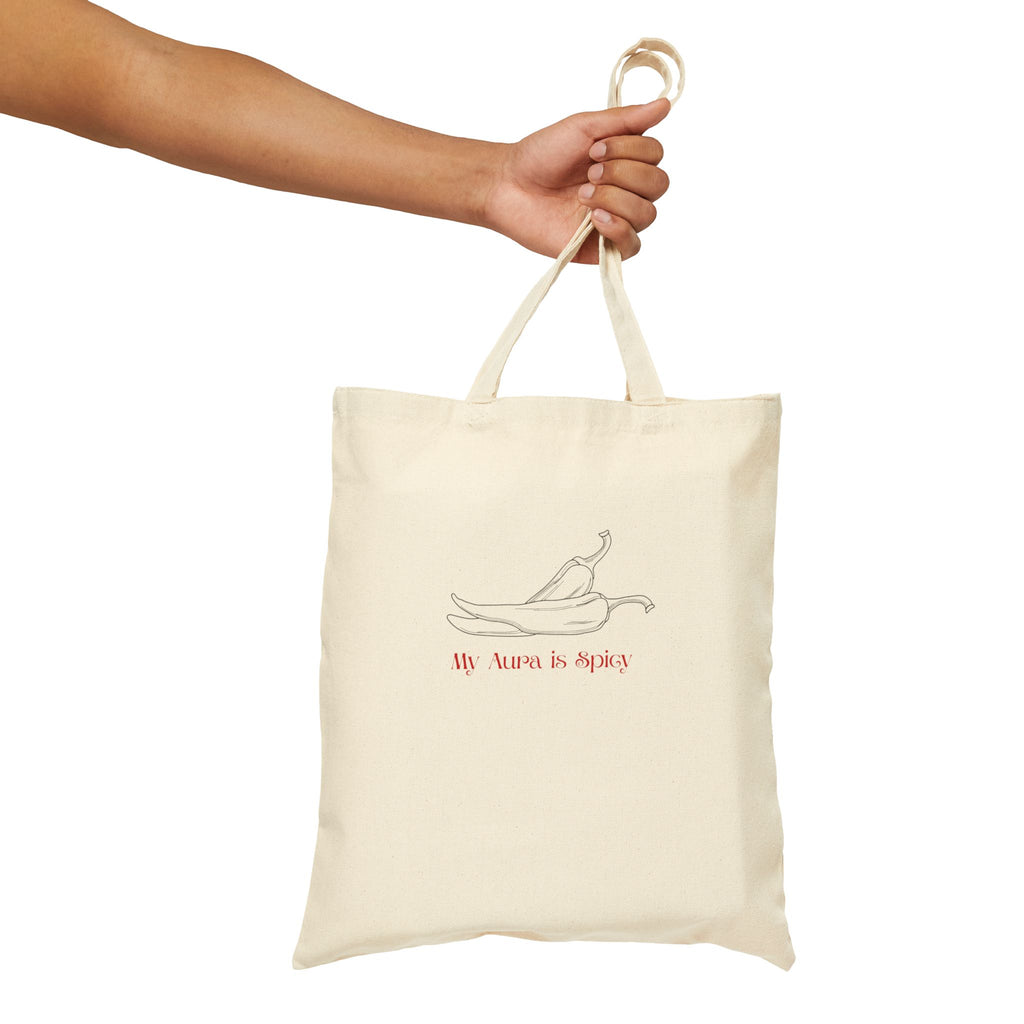 "My Aura is Spicy" Canvas Tote Bag
