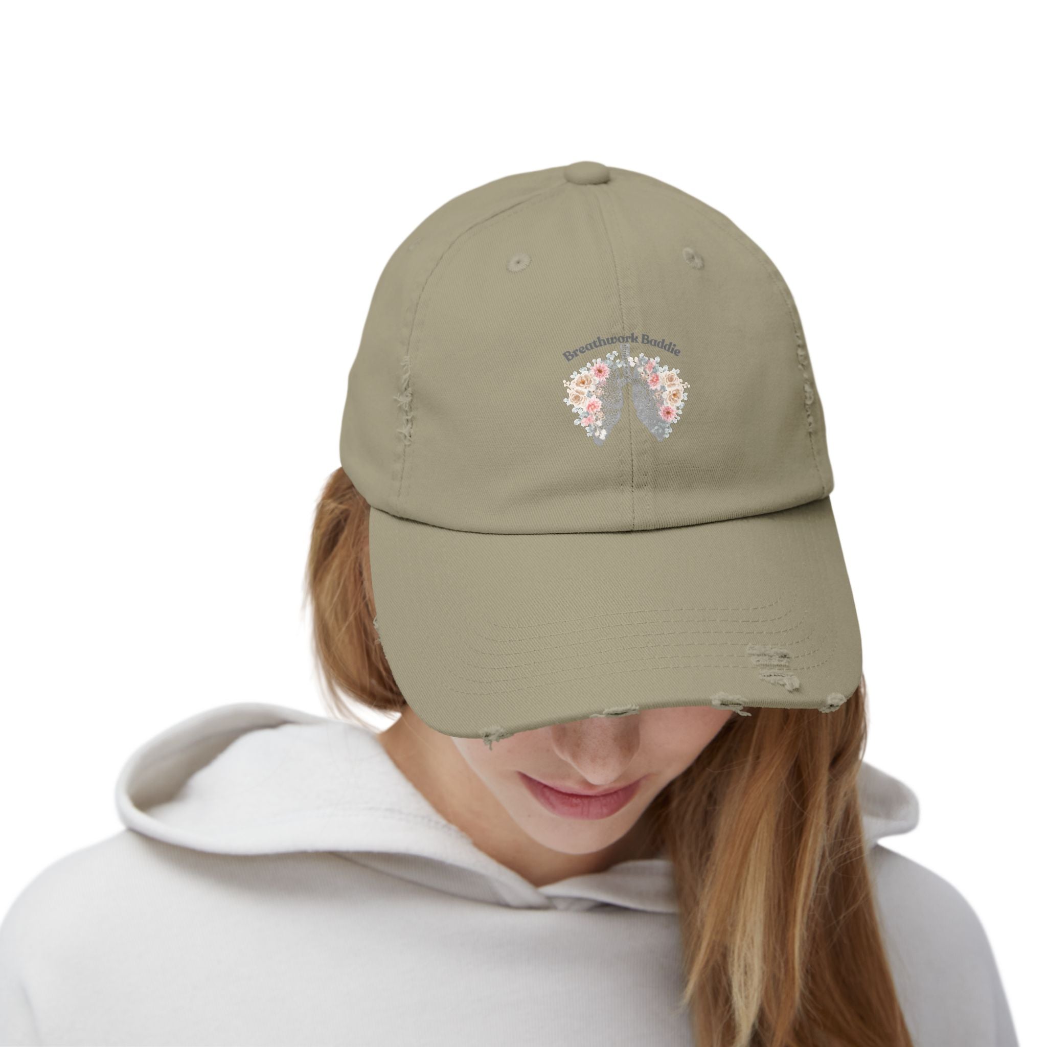 Breathwork Baddie Distressed Cap