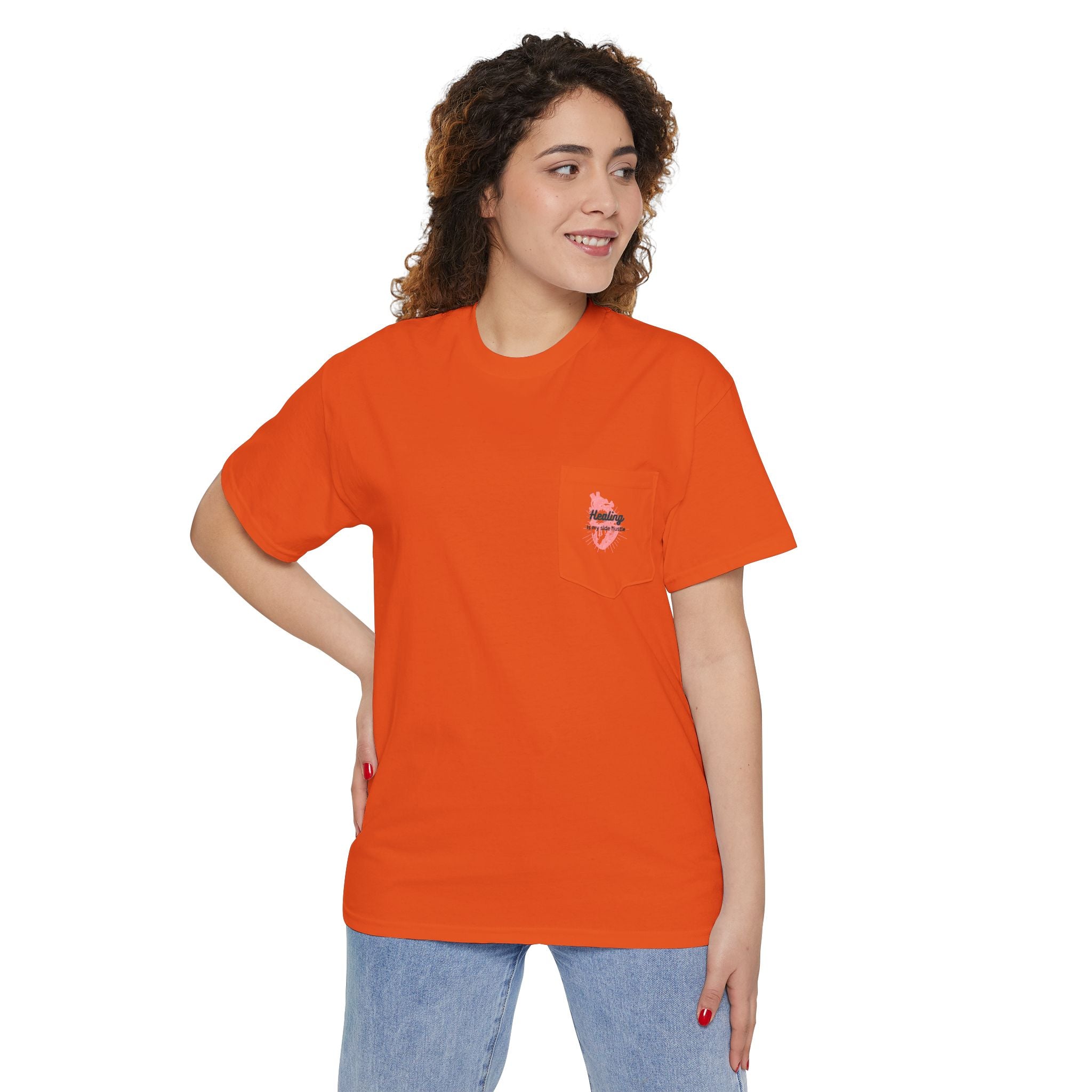 Healing is My Side Hustle Pocket Tee