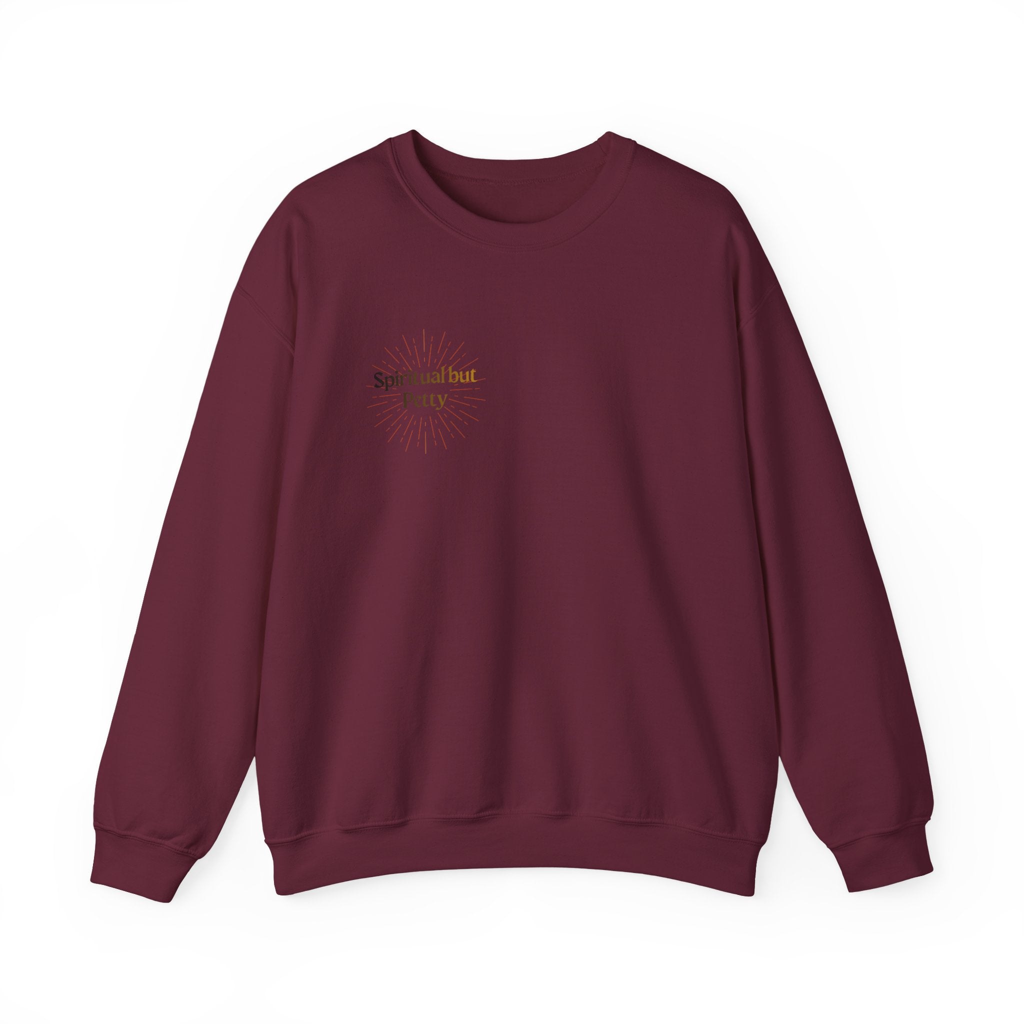 "Spiritual But Petty" Sweatshirt — Sage, Manifest & Screenshot Crewneck