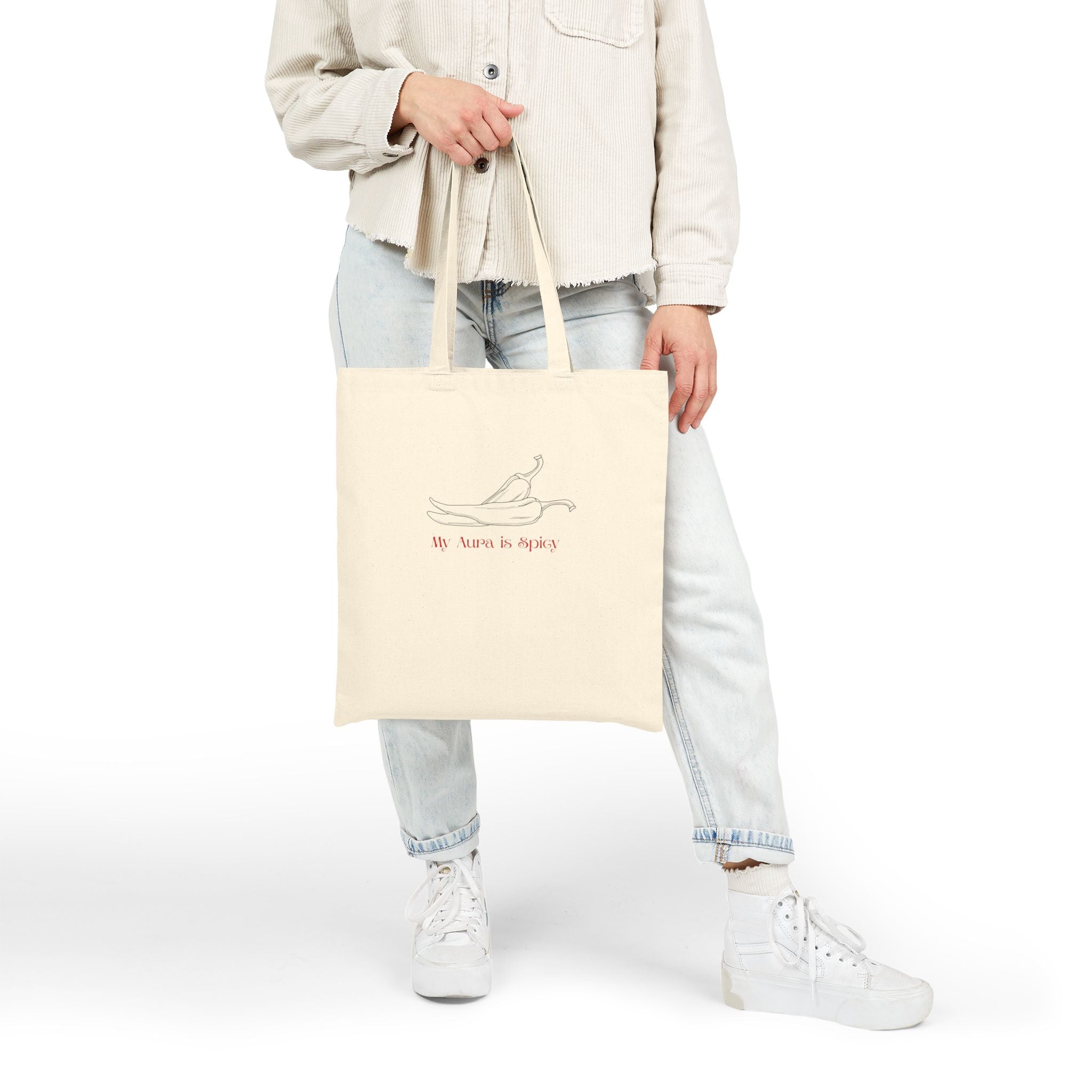 "My Aura is Spicy" Canvas Tote Bag