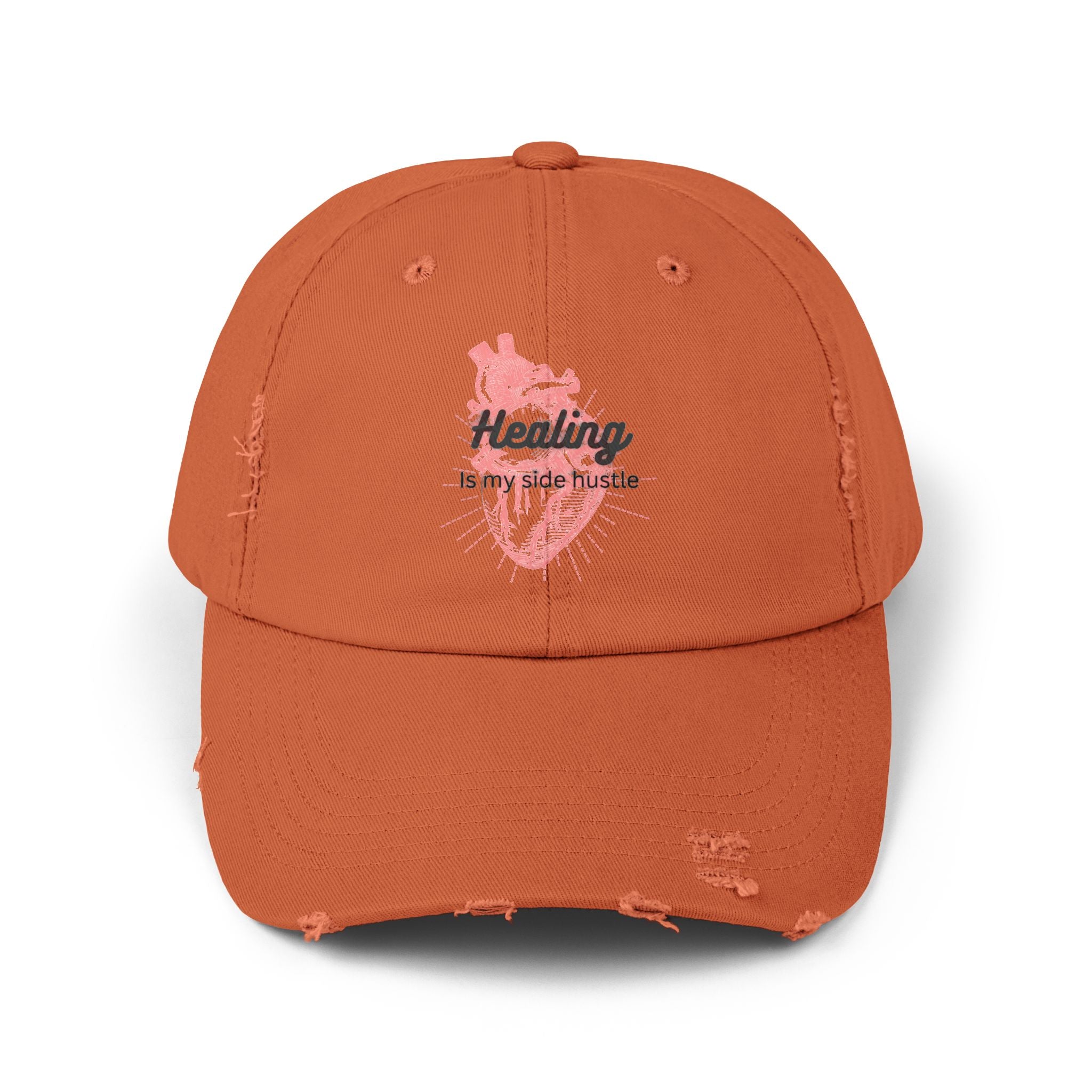 "Healing is my side hustle" Distressed Cap